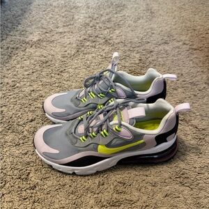 Nike Air Max 270 React in Purple, Gray and Lime